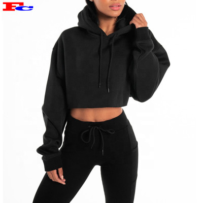 OEM Autumn Sweatshirts Custom Logo Oversized Crop Top Hoodies Supplier