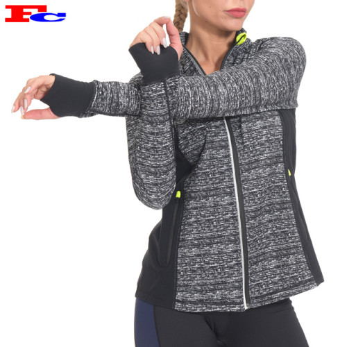 Custom Tracket Suits Full Zip Women Running Yoga Workout Jacket With Thumb Holes