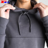 OEM Quality Hoodies Women's Solid Black Long Sleeve Pullover Crop Top