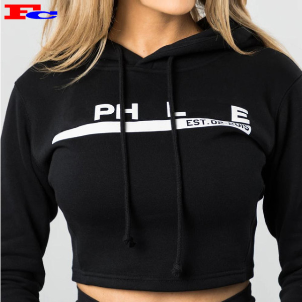 Custom Blank Crop Hoodies Embroidery Logo New Style Long Sleeve Sweatshirts