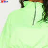 Neon Lime Rib Zip Front Long Sleeve Crop Top Sweater  Cheap Hoodies Wholesale