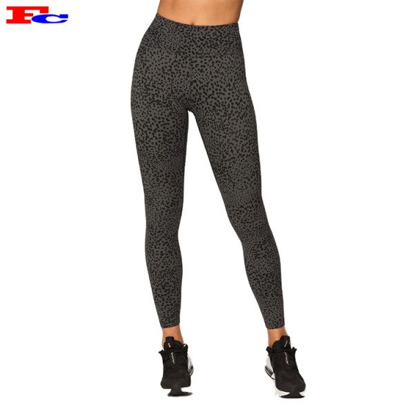 Fashion Legging Wholesale High Waist Elastic Polyester Black Spot Digital Print Pattern