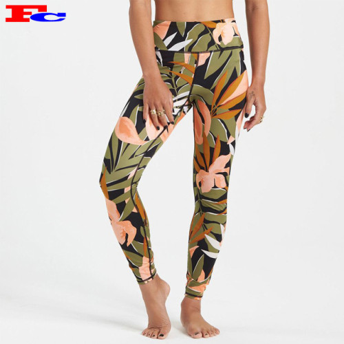 Custom Logo High Waisted Workout Tights For Women Compression Gym Leggings