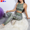 2 Piece Set Women Fitness Wear Snake Prints Private Label Gym Wear