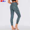 High Quality Leopard Printed Workout Tights Tummy Control Yoga Pants With Pockets