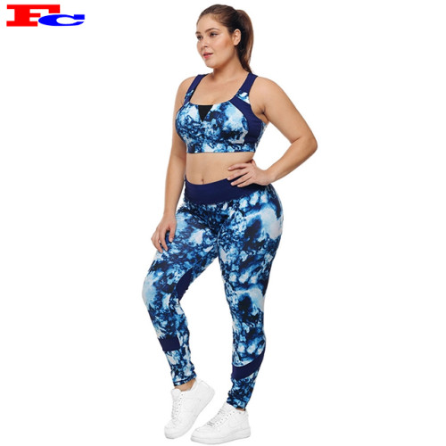 Chinese Activewear Manufacturer Plus Size Tie-Dye Fitness Workout Clothes For Women
