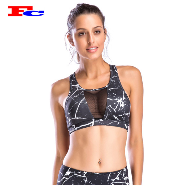 Fengcai Wholesale Custom Mesh Printed Sexy Sports Bra Tank Top