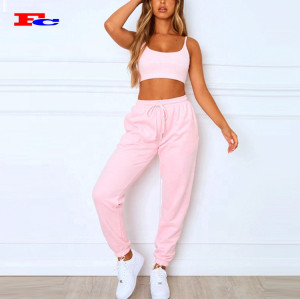 Hot Sales Casual French Terry Pants Baggy  Drawstring Sweatpants Custom Joggers Women