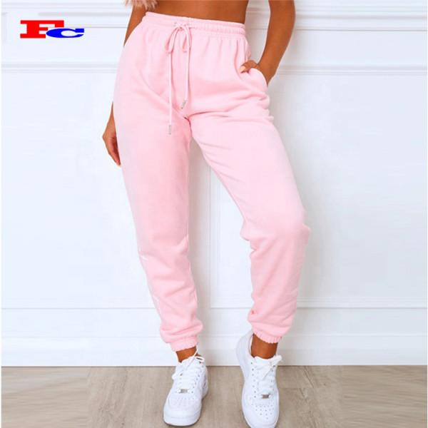 Hot Sales Casual French Terry Pants Baggy Drawstring Sweatpants Custom Joggers Women