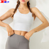 Women Strappy Back Yoga Bra Backless Crop Top  Longline Crisscross Fitness Bra Tops