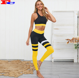 Hot Yoga Workout Clothes Set Wear High Waist Sports Bra and Leggings