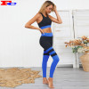 Hot Yoga Workout Clothes Set Wear High Waist Non- Seamless Sports Bra and Leggings