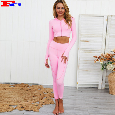 Women Fitness Sport Yoga Jacket And Pants Workout Jacket And Legging Sets