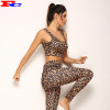 New Fashion Leopard Print Women Yoga Sets Custom Logo Workout Clothes In Bulk