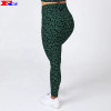 Women High Waisted Green Leopard Printing Leggings Sublimation Fitness Wear Vendors