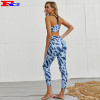 Custom Women Active Wear Set Leopard Yoga Set Fitness Clothing