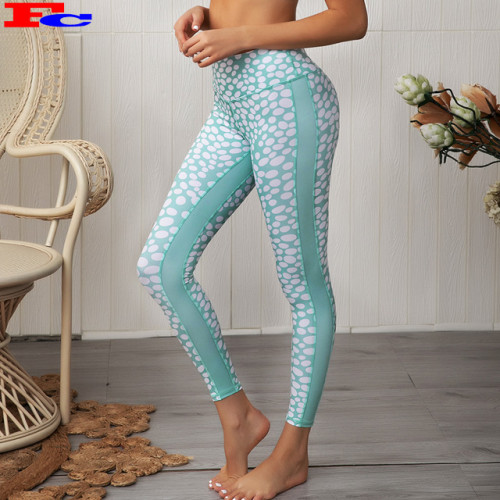 2020 New Sublimation Mesh Patchwork Gym Leggings Yoga Pants Mesh