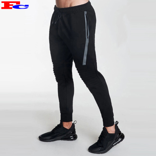 Fitted Gym Sweat-wicking Sports Running Training Jogger Pants Men With Zipper Pocket