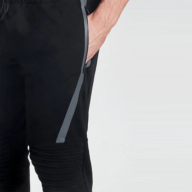 Fitted Gym Sweat-wicking Sports Running Training Jogger Pants Men With Zipper Pocket