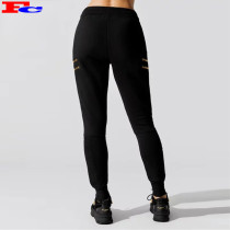 Custom Logo Sportswear Zip Pocket Design Sweatpants Ladies