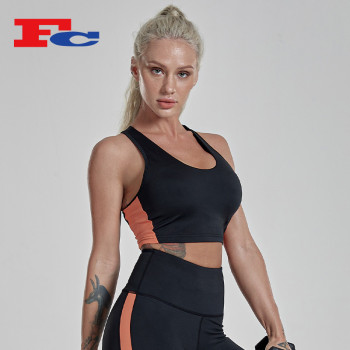 Custom Woman Sportswear Nylon Spandex Sports Athletic Bra Tops With Cups