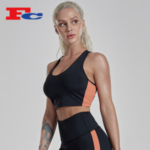 Custom Woman Sportswear Nylon Spandex Sports Athletic Bra Tops With Cups