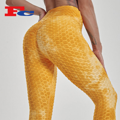 Custom Hip Sublimation Fitness Yoga Tights Jacquard Workout Leggings For Women