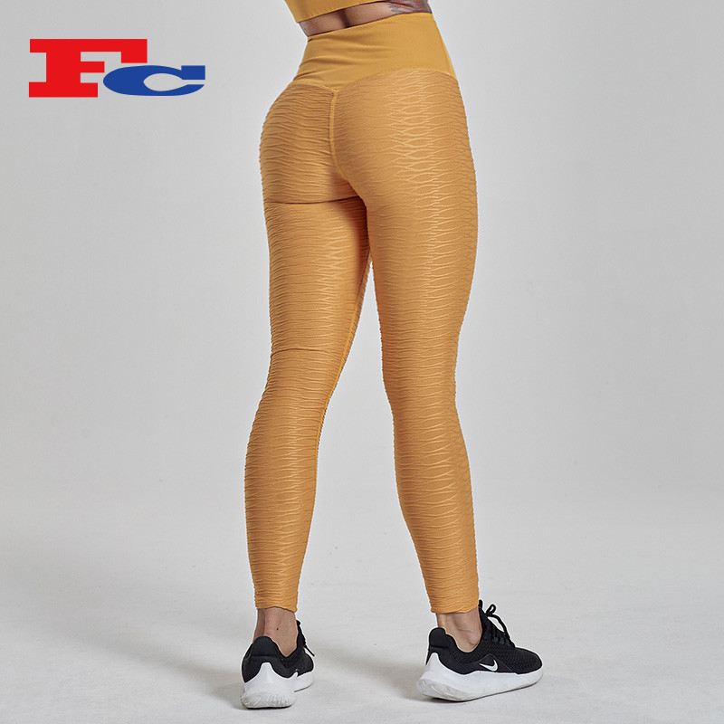 Sweat Wicking Jacquard Fabric Workout Leggings For Women --OEM & ODM Services