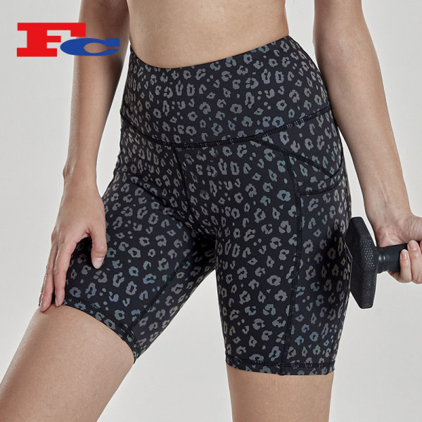 Custom Shorts Manufacturer Leopard Print Sport Shorts For Women