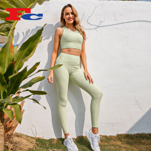 Avocado Green Pit Strip Yoga Wear Manufacturers Private Label Services