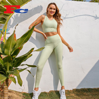 Avocado Green Pit Strip Yoga Wear Manufacturers Private Label Services