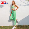 Apple Green Strappy Bra Set Yoga Wear Custom Manufacturer
