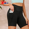 Private Label Biker Shorts Side Pocket Hip Lift Design Yogawear Supplier