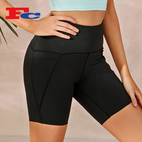 Private Label Biker Shorts Side Pocket Hip Lift Design Yogawear Supplier