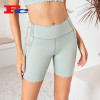 Bulk Workout Shorts Custom Womens Green Purfle Biker Shorts With Pockets
