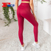 Custom Logo Yoga Pants Side Zip Pockets High Waist Hips Tights