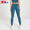 Wholesale Custom Mixed Up White Contrast Blue Womens Workout Yoga Leggings High Waist