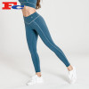Wholesale Custom Mixed Up White Contrast Blue Womens Workout Yoga Leggings High Waist