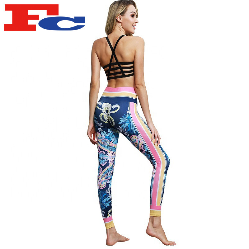 Wholesale Women's Yoga Sets High Quality Digital Printing Workout Clothes