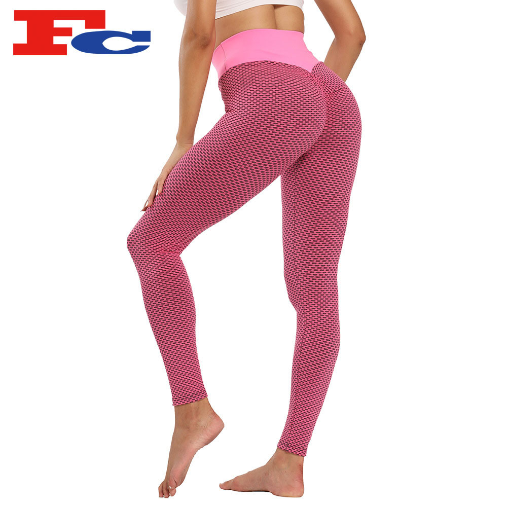 Three-Dimensional Jacquard High Waist Hip-Lifting Fitness Pants Workout Tights For Women