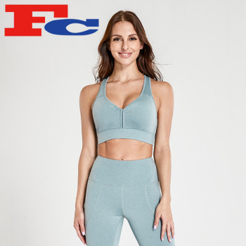 Custom Ladies Sports Tops Private Label V Neck Sexy Push Up Fitness Bra Supplier