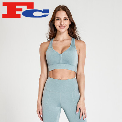 Custom Ladies Sports Tops Private Label V Neck Sexy Push Up Fitness Bra Supplier
