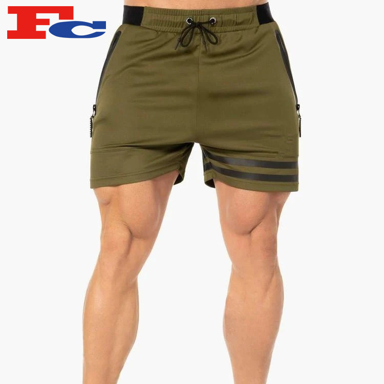 Wholesale Men Sweat Shorts Fitness Sports Plus Size Heat Seal Zipper