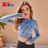 Wholesale Workout Shirts Digital Blooming Navel Fitness Long Sleeve