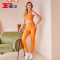 Gym Clothes Women Back Stitching Mesh Top Hollowed Out Hip Lifting Leggings