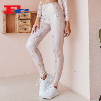 OEM Custom Ladies Tights Snake Print Hot Stamping Design Leggings Supplier