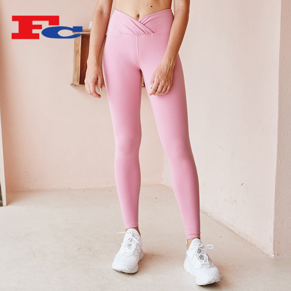 Workout Leggings Manufacturer High Waist Cross V Tight