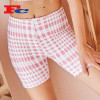 Houndstooth Pattern High Waist Hip Lift Biker Shorts  For Women