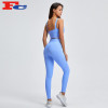 Custom Logo Fitness Clothing Ribbed Sports Bra & Yoga Pants For Women