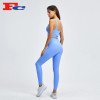 Custom Logo Fitness Clothing Ribbed Sports Bra & Yoga Pants For Women